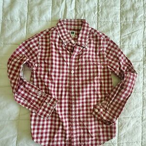 Janie and Jack Red and White Plaid Shirt